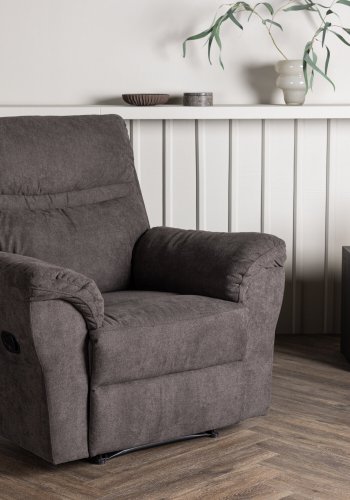 VENTURE DESIGN Taranto hvilestol, m. armlen - brun polyester og metall