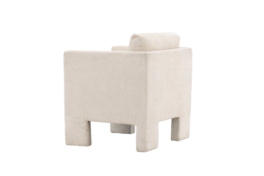 VENTURE DESIGN Ragusa lenestol, med armlener - hvit bouclé stoff