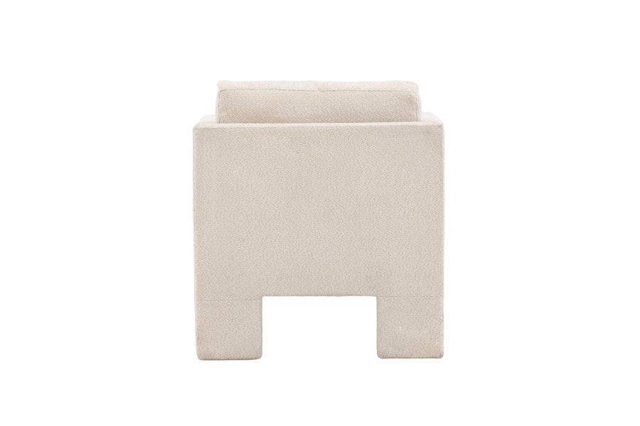 VENTURE DESIGN Ragusa lenestol, med armlener - hvit bouclé stoff