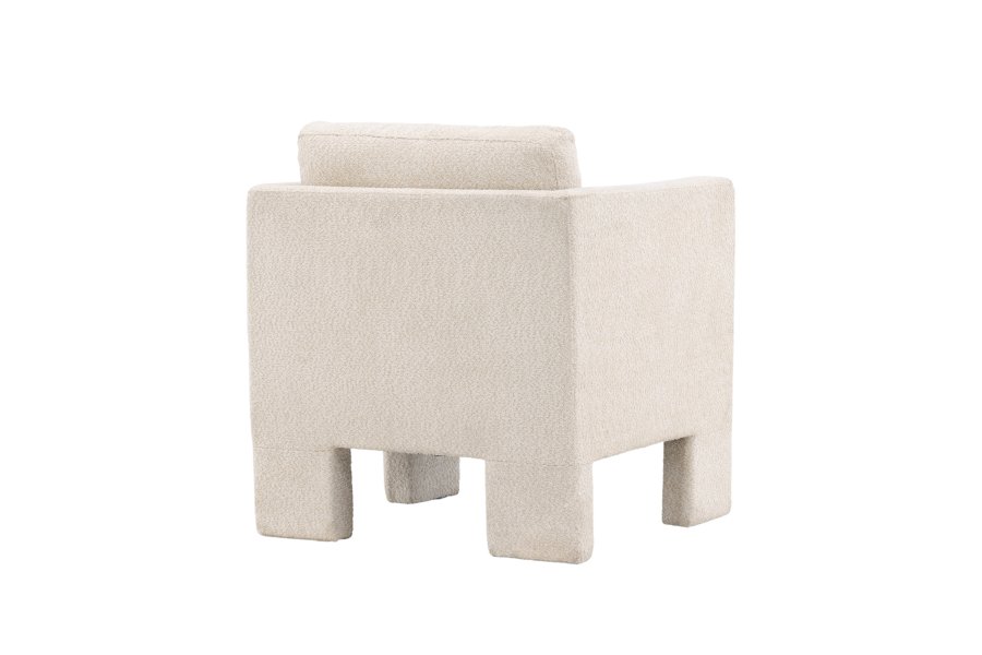 VENTURE DESIGN Ragusa lenestol, med armlener - hvit bouclé stoff