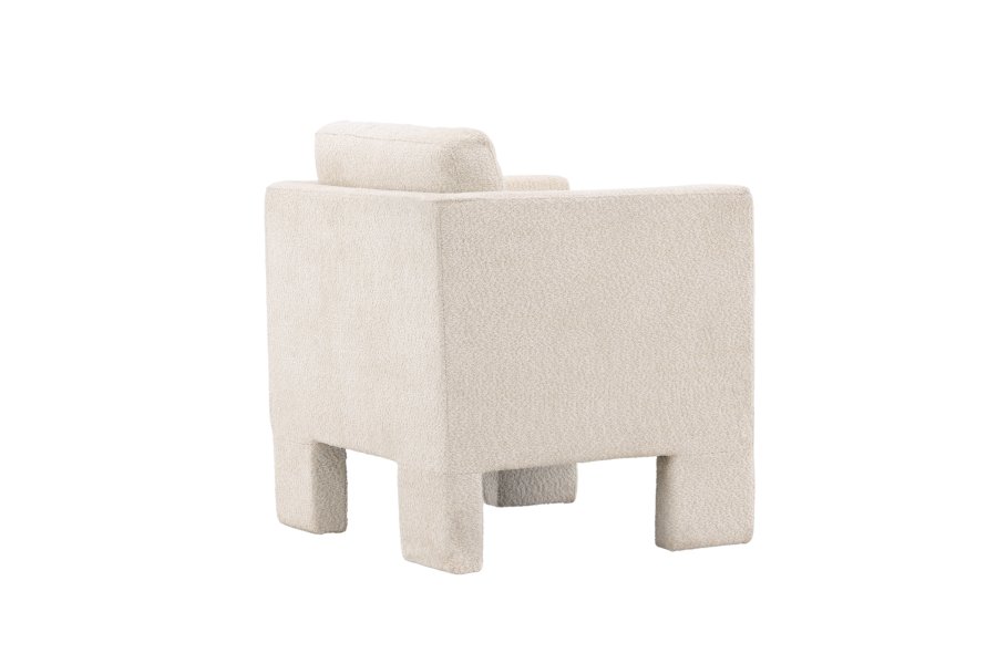 VENTURE DESIGN Ragusa lenestol, med armlener - hvit bouclé stoff