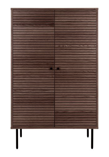 HOUSE NORDIC Kyoto-skap, med 2 drer og 3 hyller - rkt eikefiner og svart stl