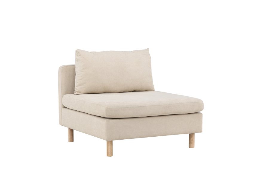 VENTURE DESIGN Zero lenestol - beige polyester og naturgummitre