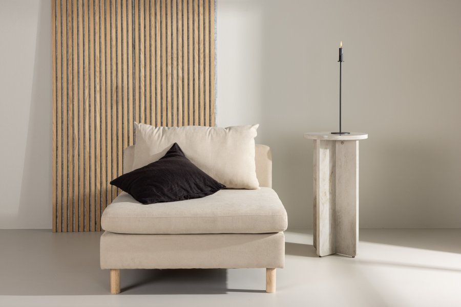 VENTURE DESIGN Zero lenestol - beige polyester og naturgummitre