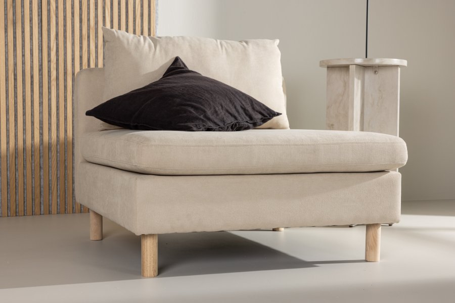 VENTURE DESIGN Zero lenestol - beige polyester og naturgummitre
