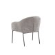 VENTURE DESIGN Catania Sessel, mit Armlehnen – hellgraues Polyesterbouclé und schwarzer Stahl