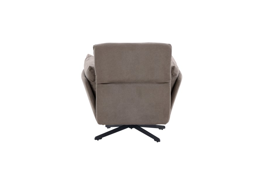 VENTURE DESIGN Madrid lenestol og fotskammel - grtt boucléstoff og svart stl