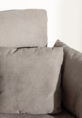 VENTURE DESIGN Madrid lenestol og fotskammel - grtt boucléstoff og svart stl