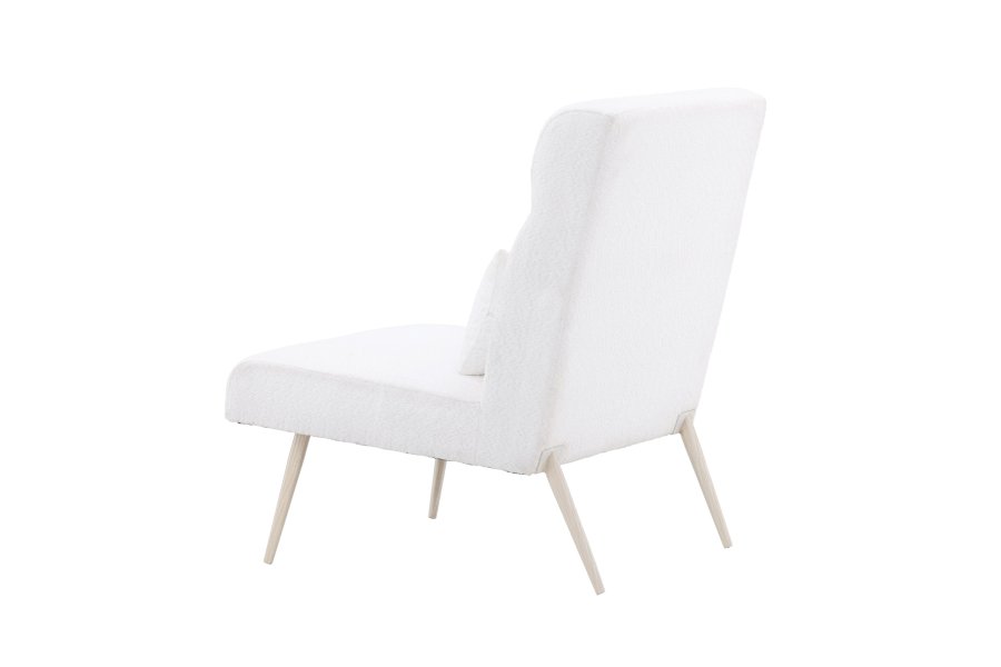 VENTURE DESIGN Bloom lenestol - hvit polyester teddystoff og hvitkalket stl