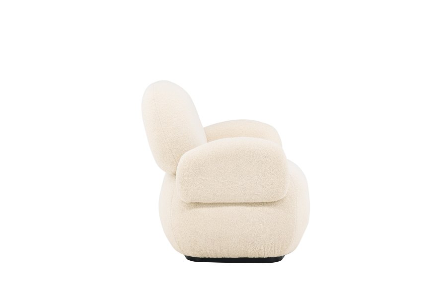 VENTURE DESIGN Sevilla lenestol, med armlener - beige chenille stoff og plast