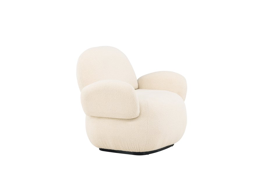 VENTURE DESIGN Sevilla lenestol, med armlener - beige chenille stoff og plast