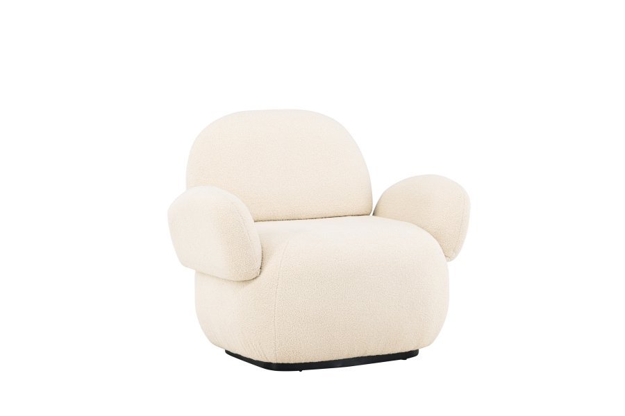 VENTURE DESIGN Sevilla lenestol, med armlener - beige chenille stoff og plast