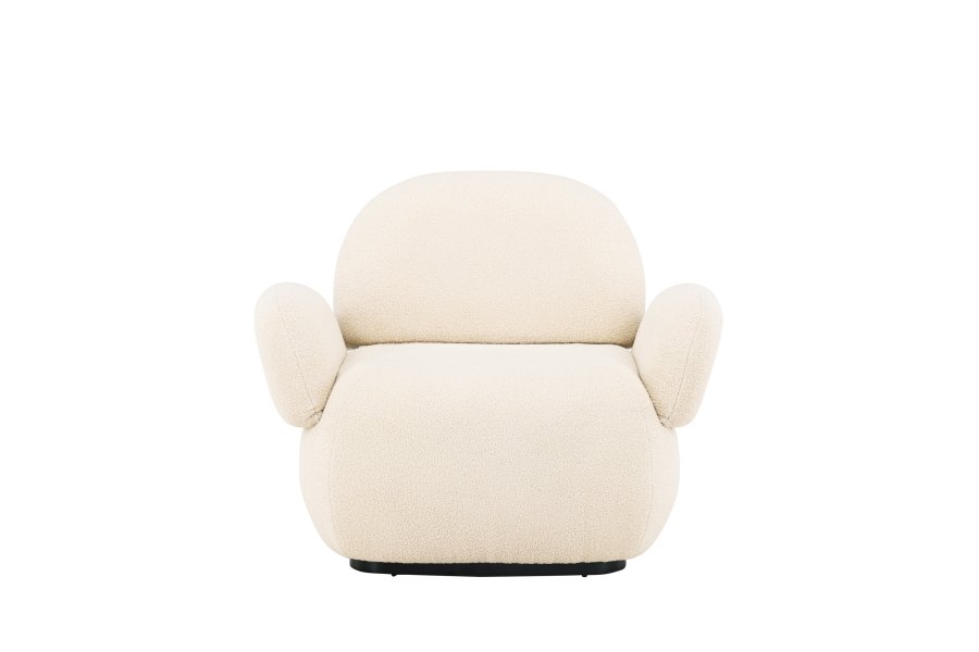VENTURE DESIGN Sevilla lenestol, med armlener - beige chenille stoff og plast