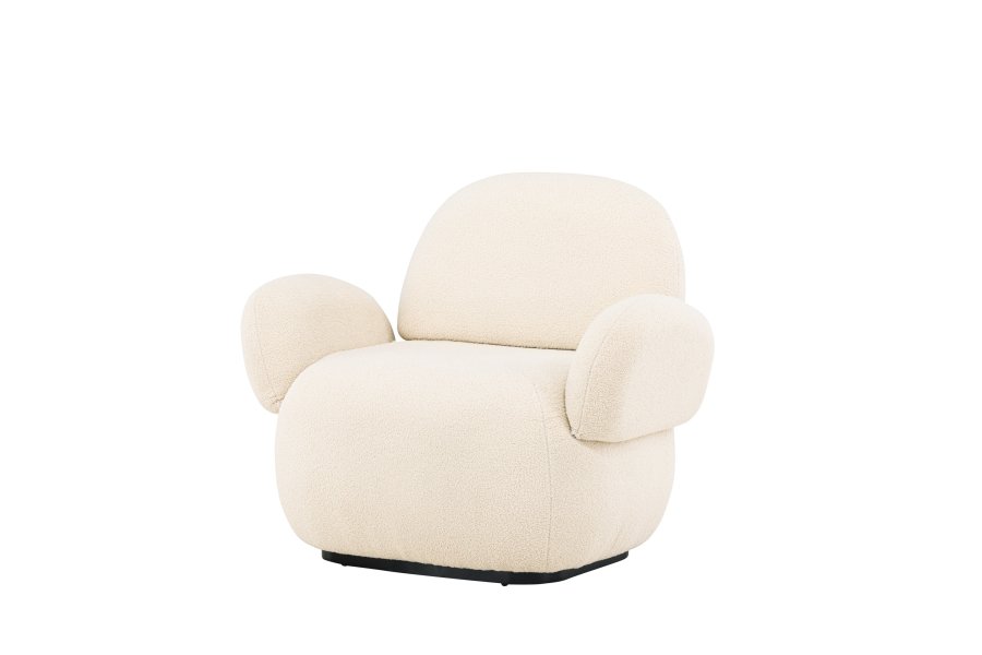 VENTURE DESIGN Sevilla lenestol, med armlener - beige chenille stoff og plast