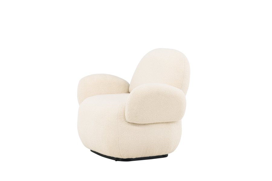 VENTURE DESIGN Sevilla lenestol, med armlener - beige chenille stoff og plast