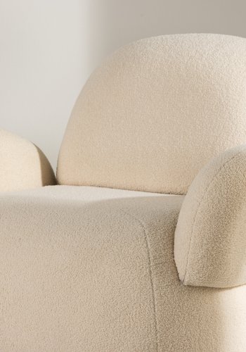 VENTURE DESIGN Sevilla lenestol, med armlener - beige chenille stoff og plast