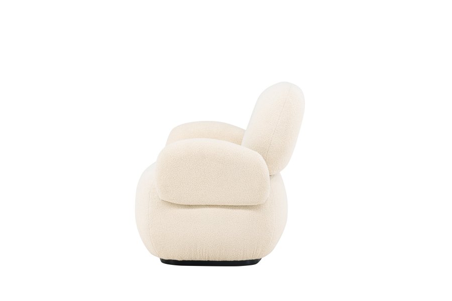 VENTURE DESIGN Sevilla lenestol, med armlener - beige chenille stoff og plast