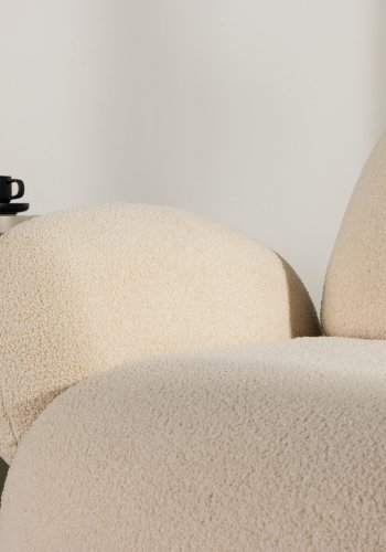 VENTURE DESIGN Sevilla lenestol, med armlener - beige chenille stoff og plast