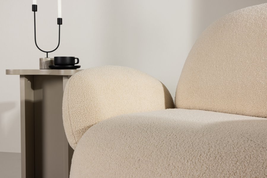 VENTURE DESIGN Sevilla lenestol, med armlener - beige chenille stoff og plast