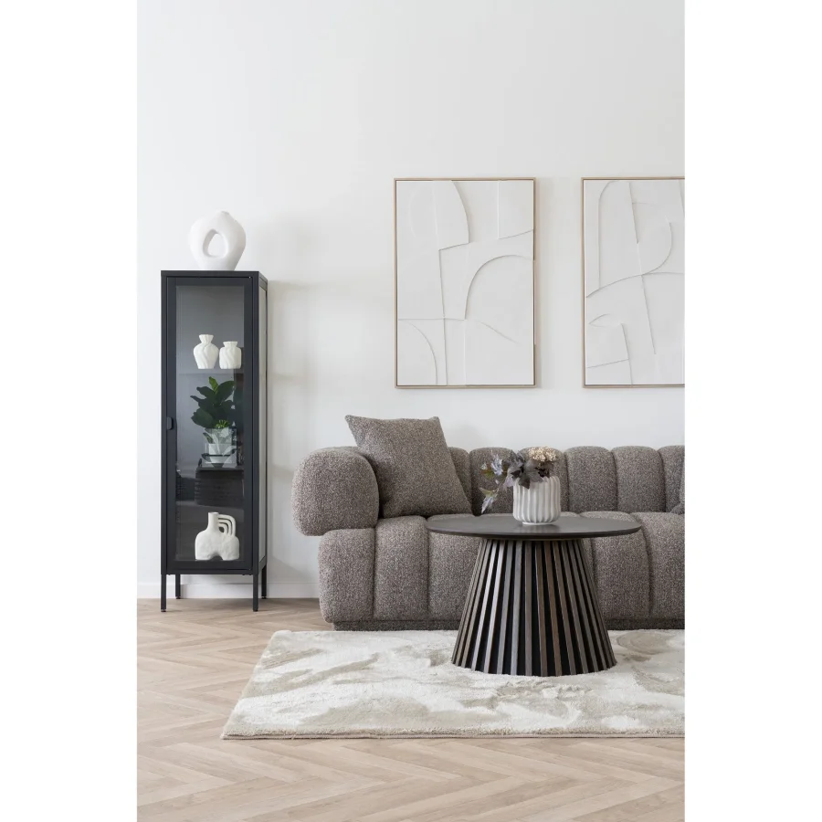 HOUSE NORDIC Brisbane smalt vitrinskp, med 1 glasdörr och 2 hyllor - svart stl