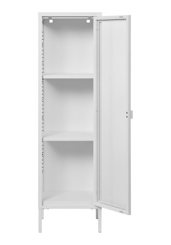 HOUSE NORDIC Brisbane smalt vitrineskap, med 1 glassdr og 2 hyller - hvitt stl