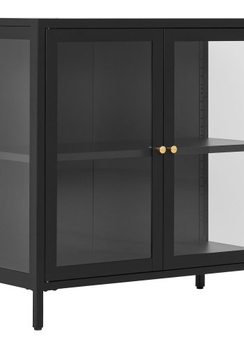 HOUSE NORDIC Dalby vitrineskap, med 2 glassdrer og 1 hylle - svart stl