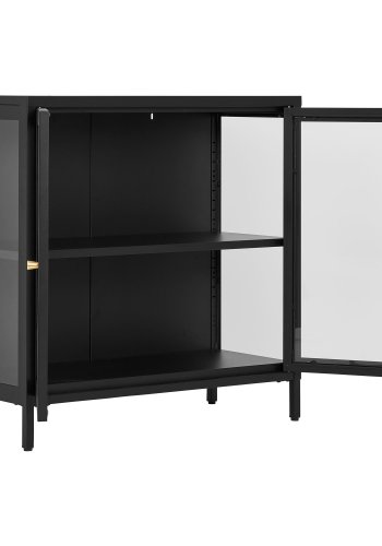 HOUSE NORDIC Dalby vitrineskap, med 2 glassdrer og 1 hylle - svart stl
