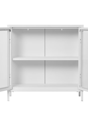 HOUSE NORDIC Dalby vitrineskap, med 2 glassdrer og 1 hylle - hvitt stl