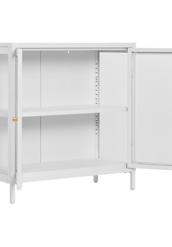 HOUSE NORDIC Dalby vitrineskap, med 2 glassdrer og 1 hylle - hvitt stl