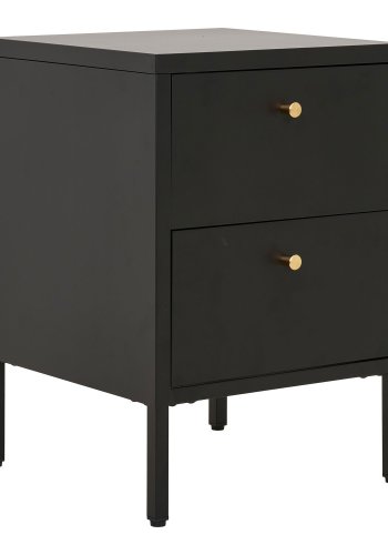 HOUSE NORDIC Dalby kommode, med 2 skuffer - svart stl (40x40)