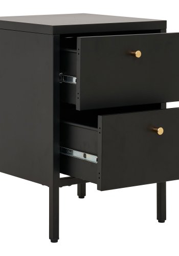 HOUSE NORDIC Dalby kommode, med 2 skuffer - svart stl (40x40)