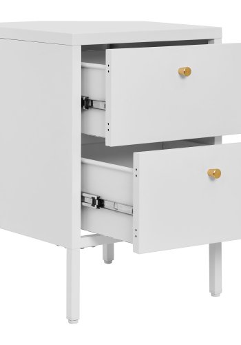 HOUSE NORDIC Dalby kommode, med 2 skuffer - hvit stl (40x40)
