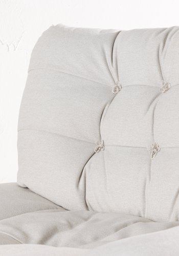 VENTURE DESIGN Florens Sessel - cremefarbenes Polyester und Chromstahl