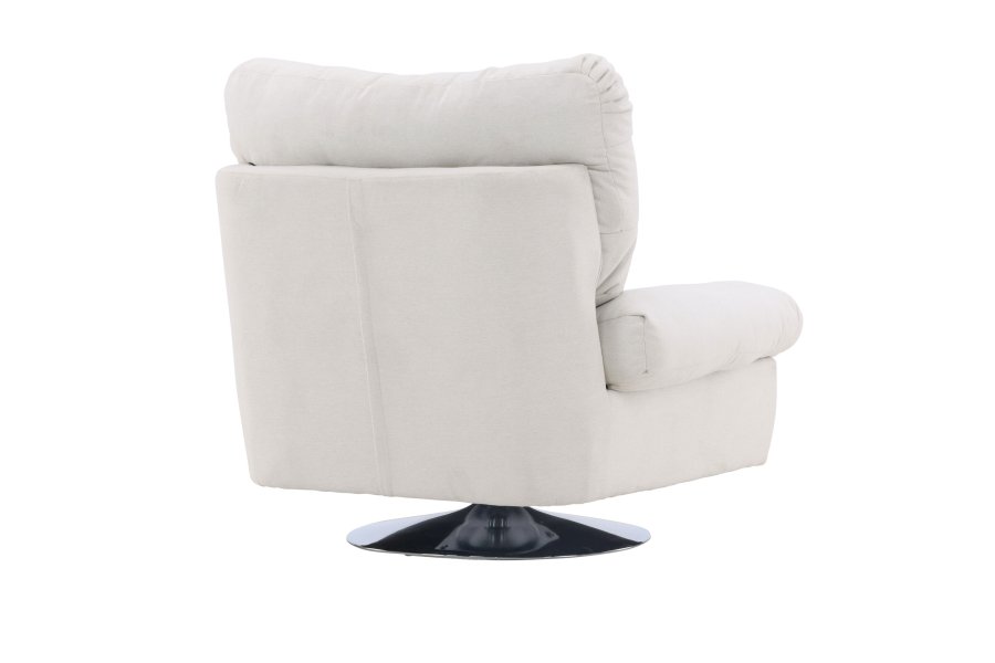 VENTURE DESIGN Florens Sessel - cremefarbenes Polyester und Chromstahl