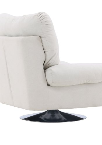 VENTURE DESIGN Florens Sessel - cremefarbenes Polyester und Chromstahl