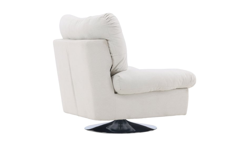 VENTURE DESIGN Florens Sessel - cremefarbenes Polyester und Chromstahl