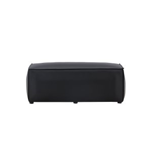 VENTURE DESIGN Palmero puf, rektangulr - mat sort PU og MDF (119x59)