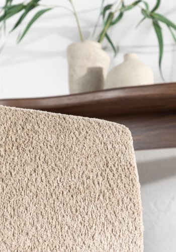 VENTURE DESIGN Neapel puf, kvadratisk - beige bouclstof (40x40)