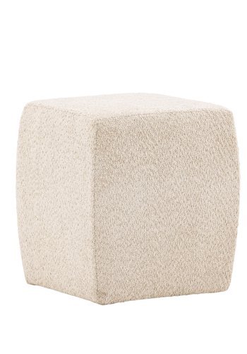 VENTURE DESIGN Neapel puf, kvadratisk - beige bouclstof (40x40)
