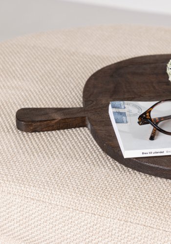 VENTURE DESIGN Potenza puff, med oppbevaring, oval - off-white polyester (130x50)