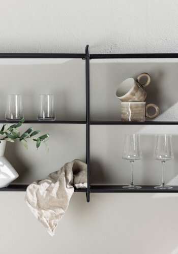 VENTURE DESIGN Lyon vegghylle - svart jern