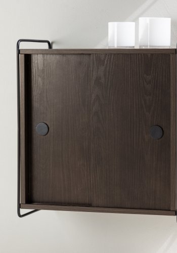 VENTURE DESIGN Paris veggskap, m. 2 skyvedrer - mocca MDF (61x35x67,8cm)