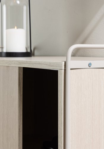 VENTURE DESIGN Paris veggskap, m. 2 skyvedrer - hvitkalket MDF (61x35x67,8cm)