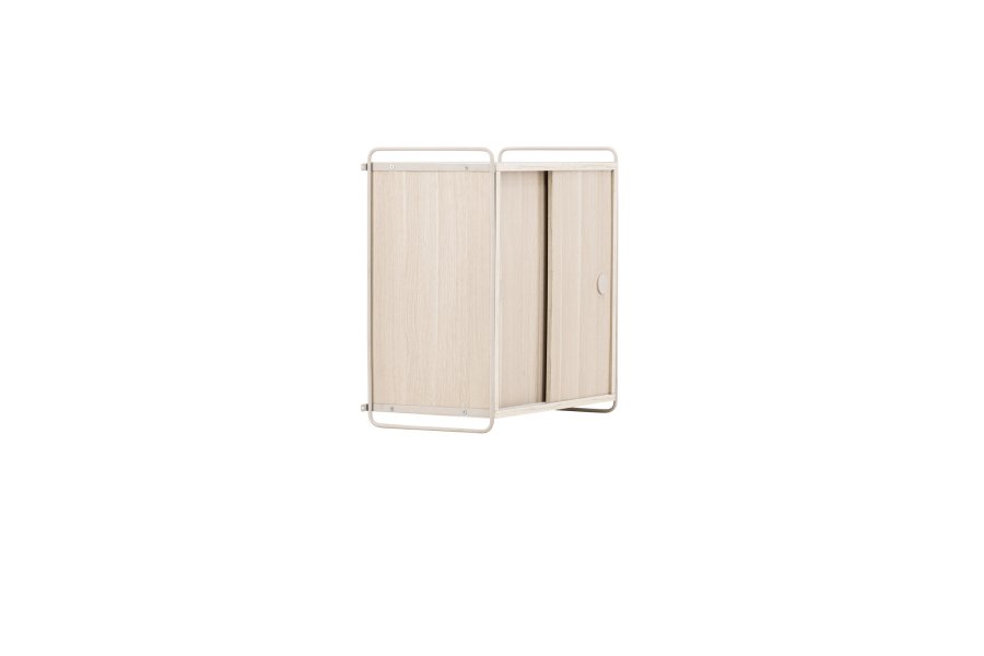 VENTURE DESIGN Paris veggskap, m. 2 skyvedrer - hvitkalket MDF (61x35x67,8cm)