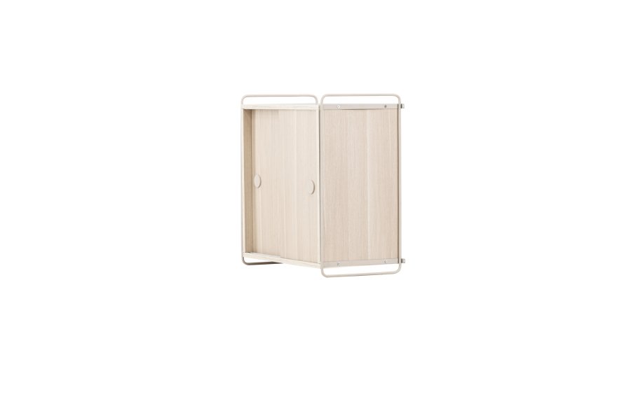 VENTURE DESIGN Paris veggskap, m. 2 skyvedrer - hvitkalket MDF (61x35x67,8cm)