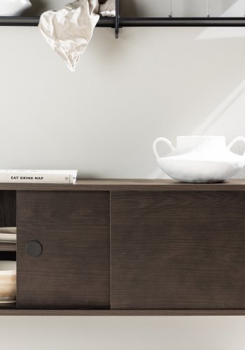 VENTURE DESIGN Paris veggskap, m. 2 skyvedrer - mocca MDF (61x35 (121x35x48cm)