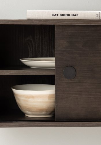 VENTURE DESIGN Paris veggskap, m. 2 skyvedrer - mocca MDF (61x35 (121x35x48cm)