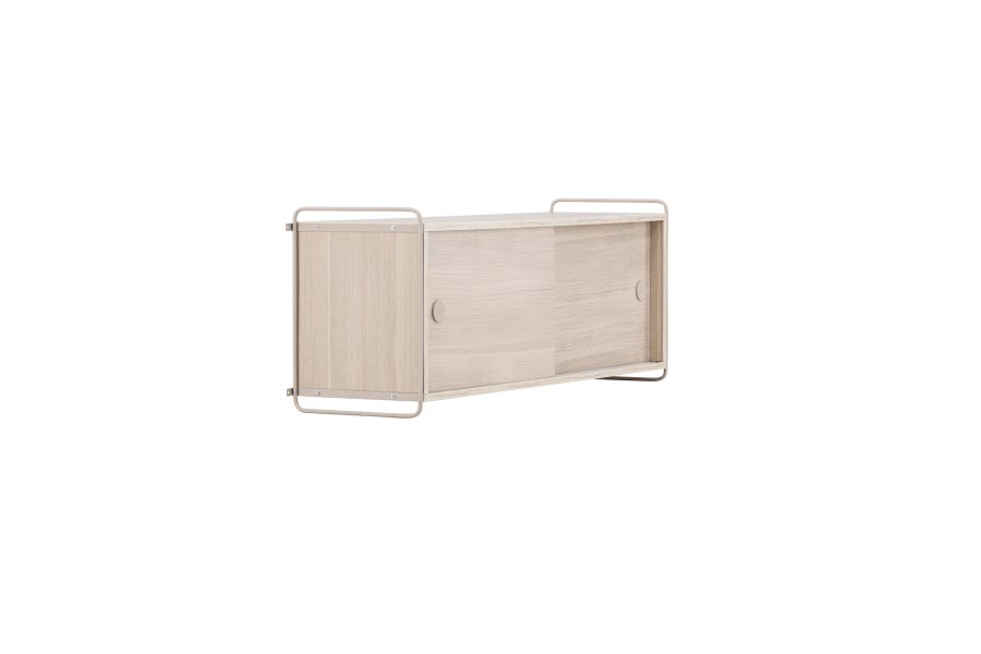 VENTURE DESIGN Paris veggskap, m. 2 skyvedrer - hvitkalket MDF (61x35 (121x35x48cm)