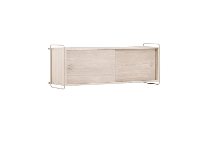 VENTURE DESIGN Paris veggskap, m. 2 skyvedrer - hvitkalket MDF (61x35 (121x35x48cm)