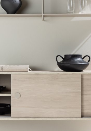 VENTURE DESIGN Paris veggskap, m. 2 skyvedrer - hvitkalket MDF (61x35 (121x35x48cm)